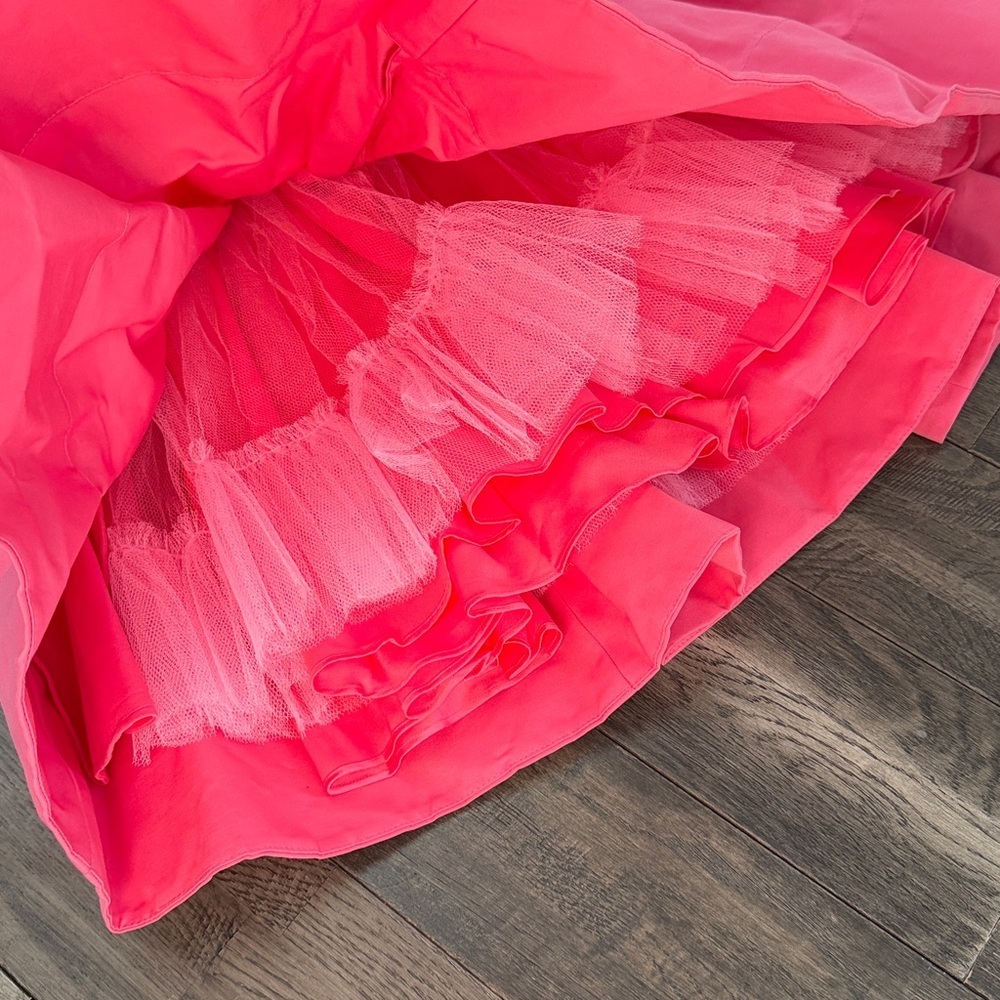 STAUD Landscape Dress Vibrant Pink Flare Dress Sz 0 NWT 395$ - Picture 9 of 10